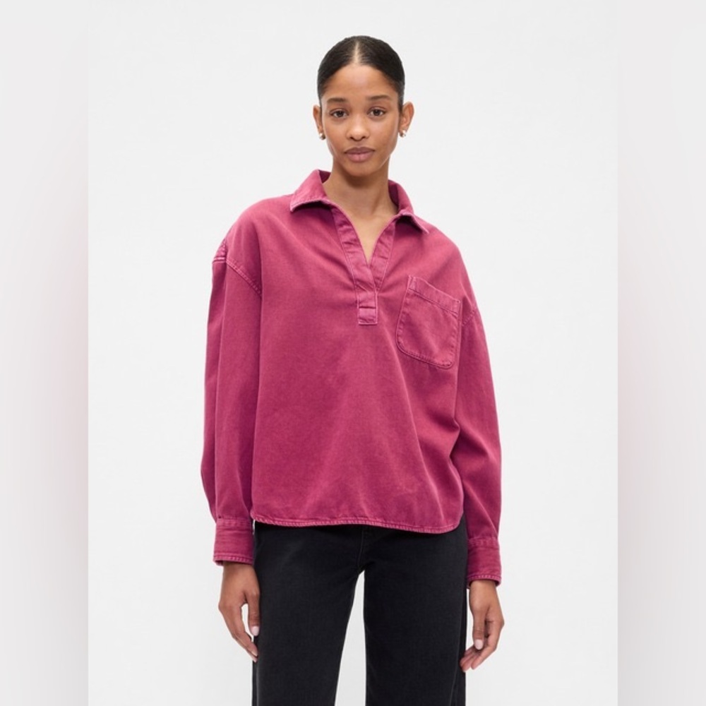 GAP Burgundy Casual Oversized Top